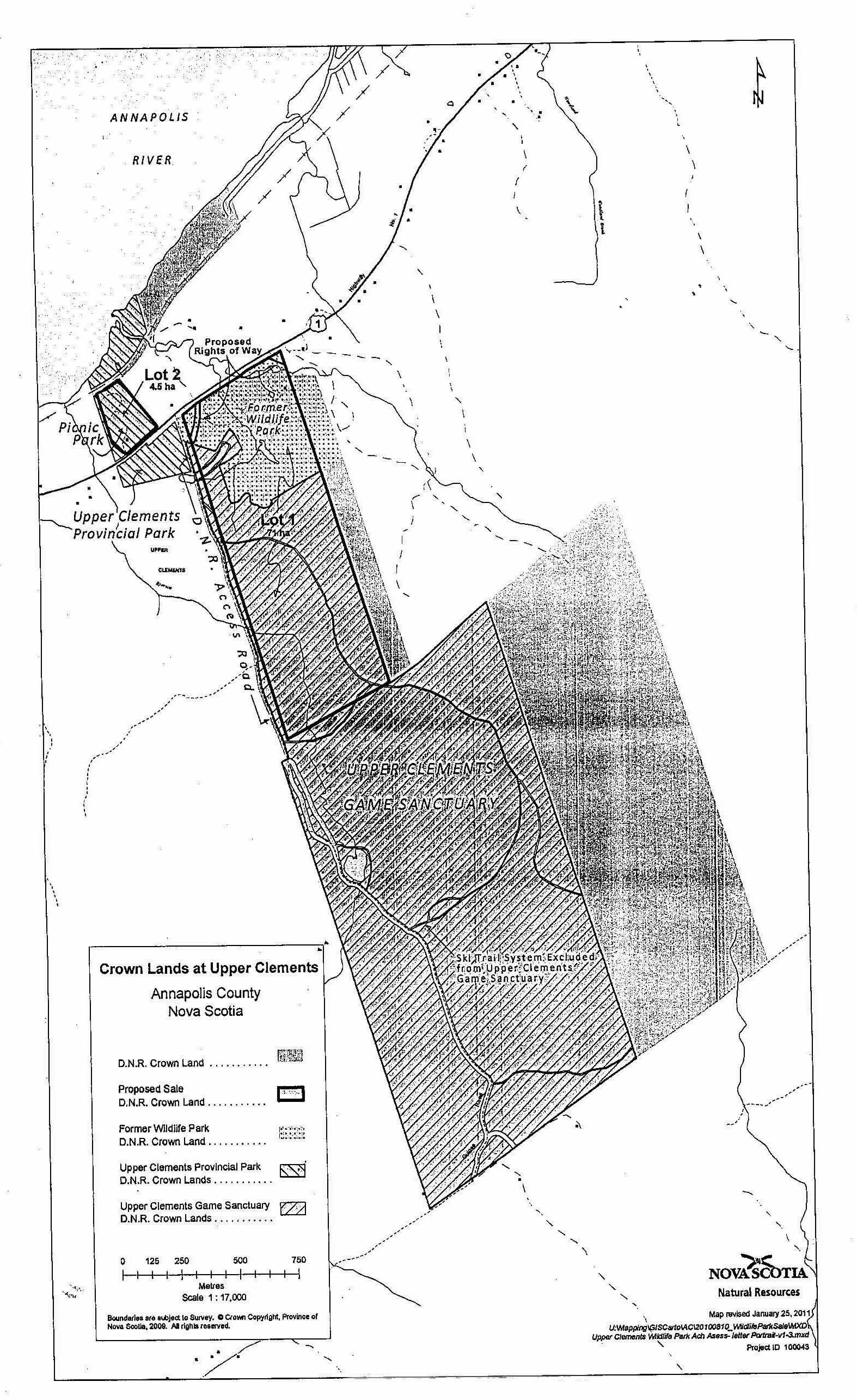 Map of Upper Clements Provincial Park